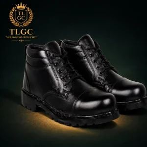 Black High-Ankle Lace-Up Shoe