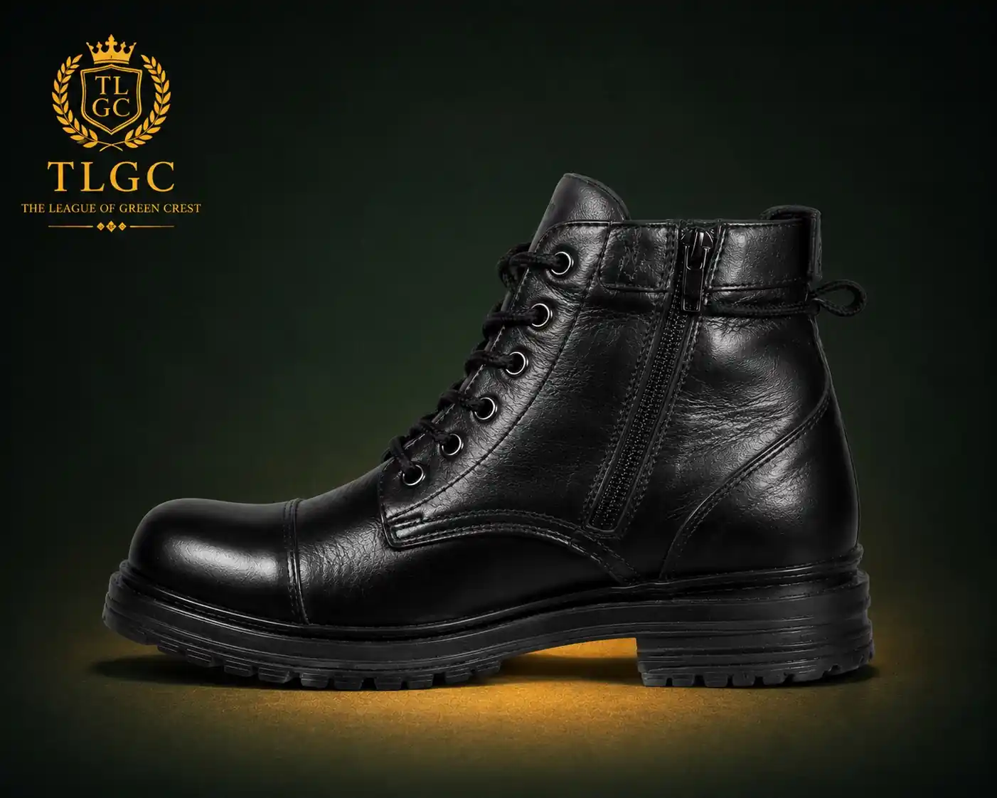 Black High-Ankle Lace-Up Shoe - Image 2